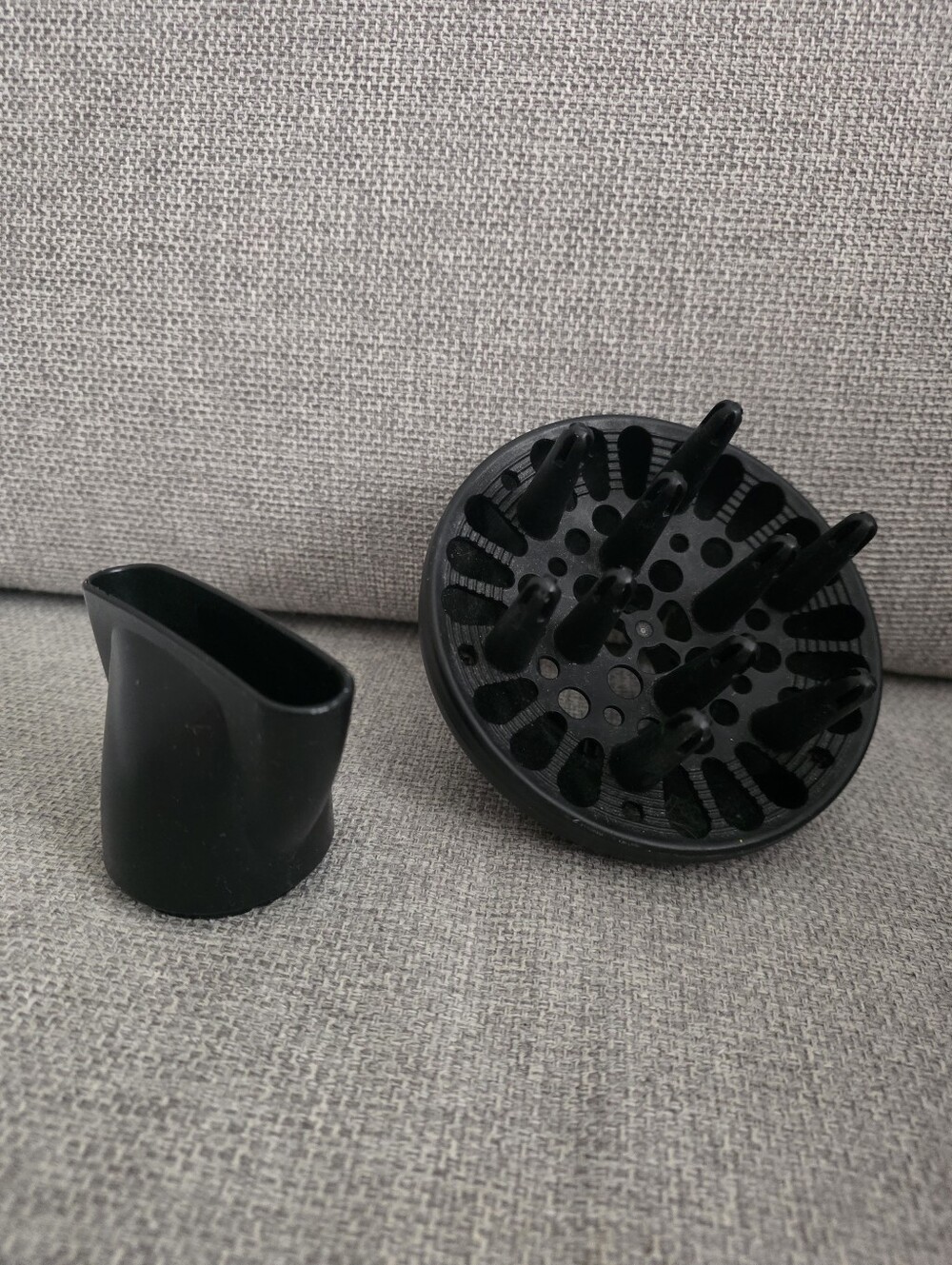 Black Hair Dryer Diffuser and Concentrator Nozzle Conair 1875 Attachments